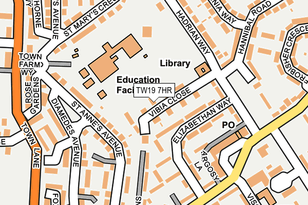 TW19 7HR map - OS OpenMap – Local (Ordnance Survey)