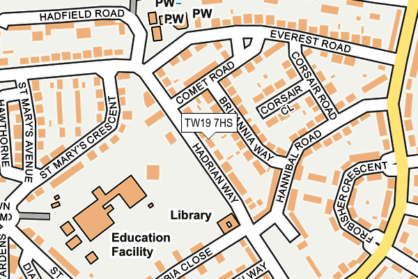 TW19 7HS map - OS OpenMap – Local (Ordnance Survey)