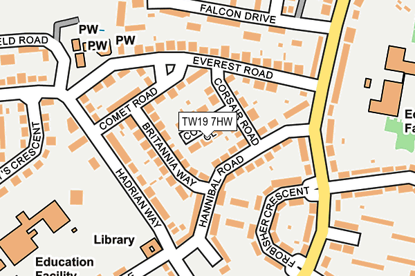 TW19 7HW map - OS OpenMap – Local (Ordnance Survey)