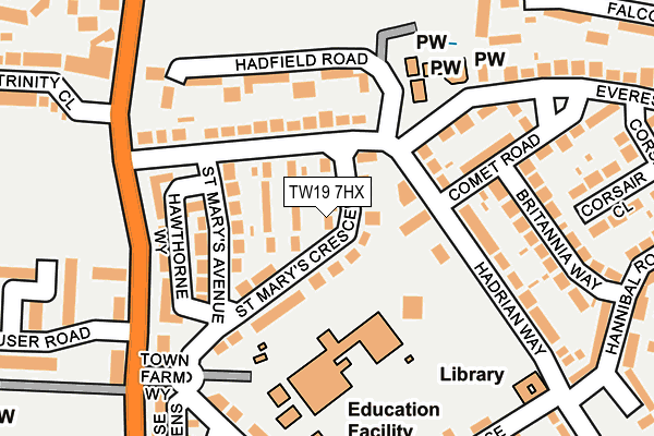 TW19 7HX map - OS OpenMap – Local (Ordnance Survey)
