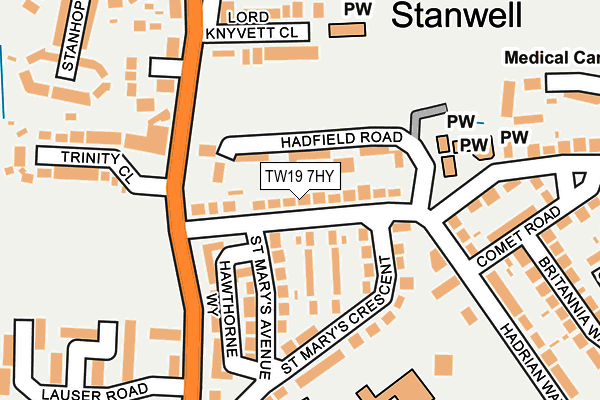 TW19 7HY map - OS OpenMap – Local (Ordnance Survey)