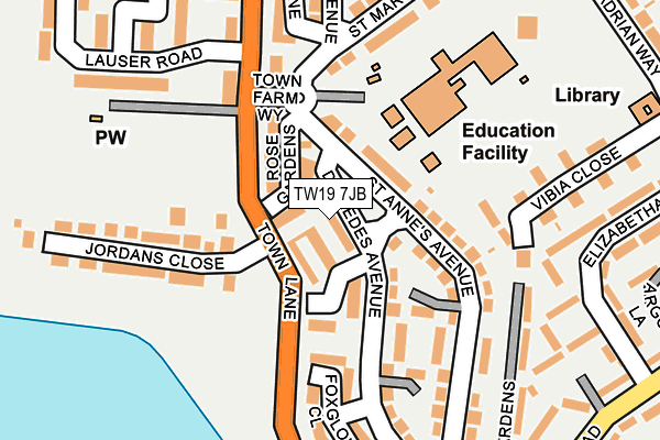 TW19 7JB map - OS OpenMap – Local (Ordnance Survey)