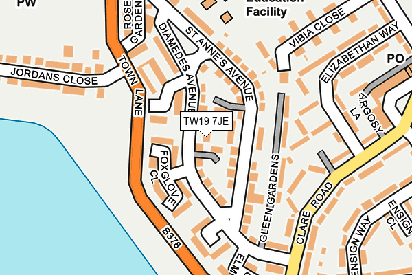 TW19 7JE map - OS OpenMap – Local (Ordnance Survey)