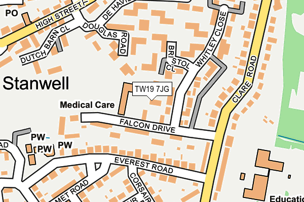 TW19 7JG map - OS OpenMap – Local (Ordnance Survey)