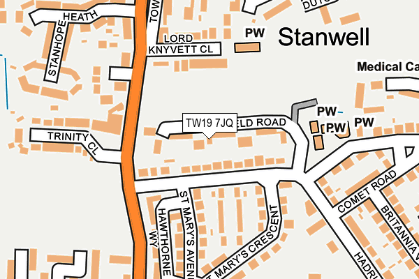 TW19 7JQ map - OS OpenMap – Local (Ordnance Survey)