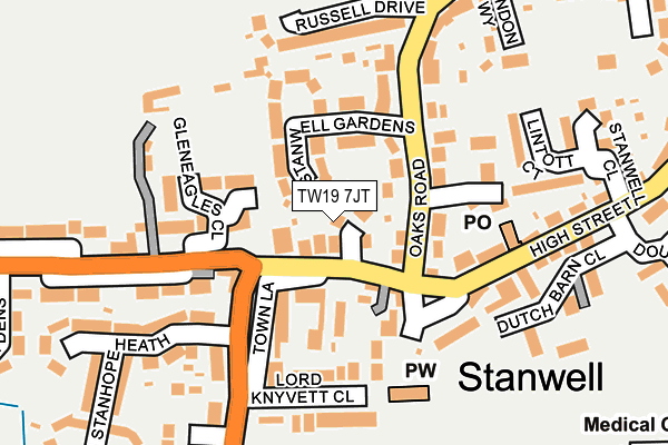 TW19 7JT map - OS OpenMap – Local (Ordnance Survey)