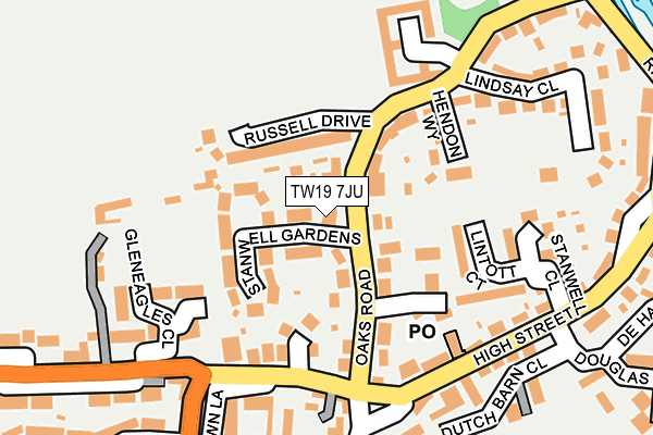 TW19 7JU map - OS OpenMap – Local (Ordnance Survey)