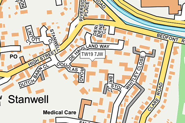 TW19 7JW map - OS OpenMap – Local (Ordnance Survey)