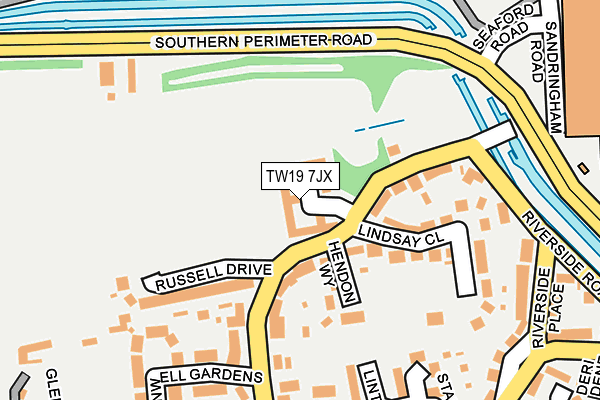 TW19 7JX map - OS OpenMap – Local (Ordnance Survey)