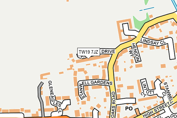 TW19 7JZ map - OS OpenMap – Local (Ordnance Survey)