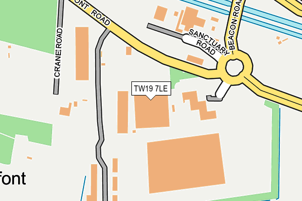 TW19 7LE map - OS OpenMap – Local (Ordnance Survey)