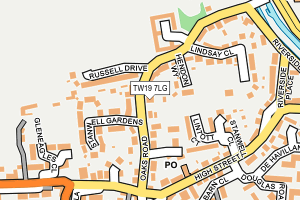 TW19 7LG map - OS OpenMap – Local (Ordnance Survey)