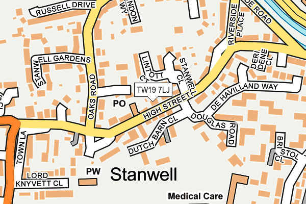 TW19 7LJ map - OS OpenMap – Local (Ordnance Survey)