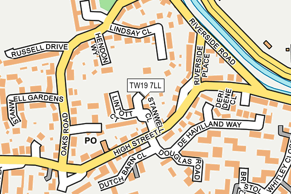 TW19 7LL map - OS OpenMap – Local (Ordnance Survey)