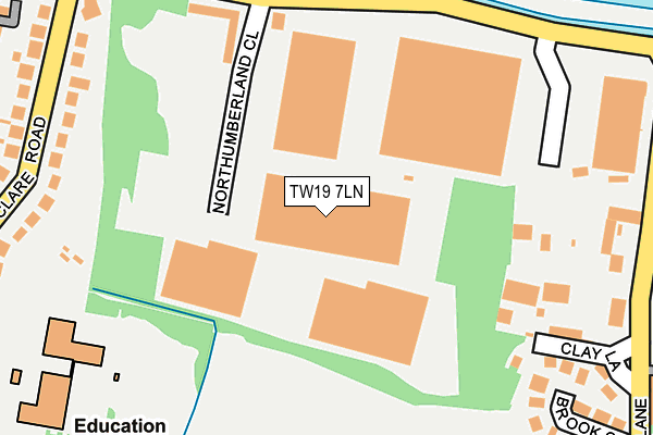 TW19 7LN map - OS OpenMap – Local (Ordnance Survey)