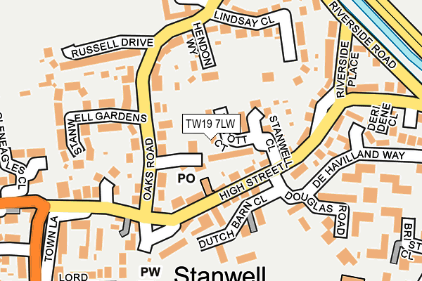TW19 7LW map - OS OpenMap – Local (Ordnance Survey)