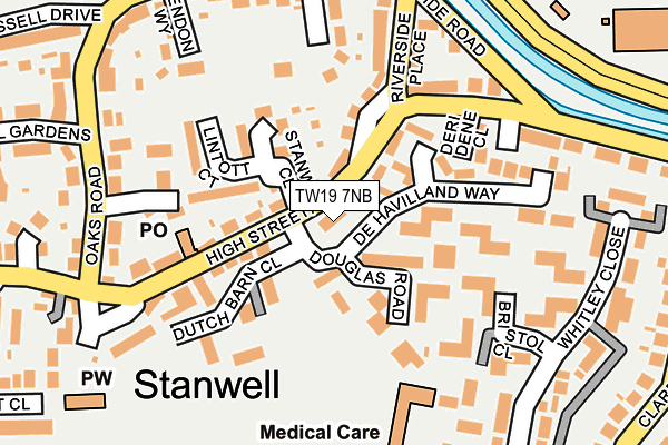 TW19 7NB map - OS OpenMap – Local (Ordnance Survey)