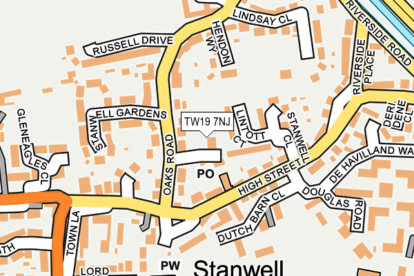 TW19 7NJ map - OS OpenMap – Local (Ordnance Survey)