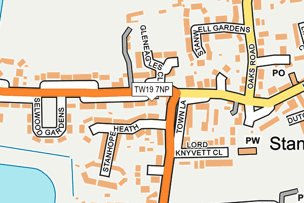 TW19 7NP map - OS OpenMap – Local (Ordnance Survey)