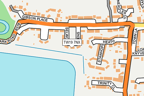 TW19 7NX map - OS OpenMap – Local (Ordnance Survey)