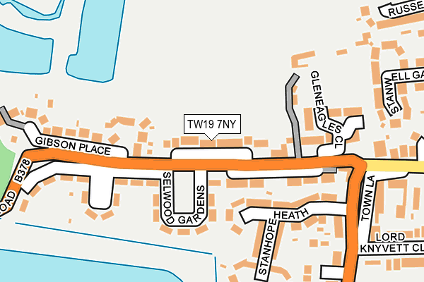 TW19 7NY map - OS OpenMap – Local (Ordnance Survey)
