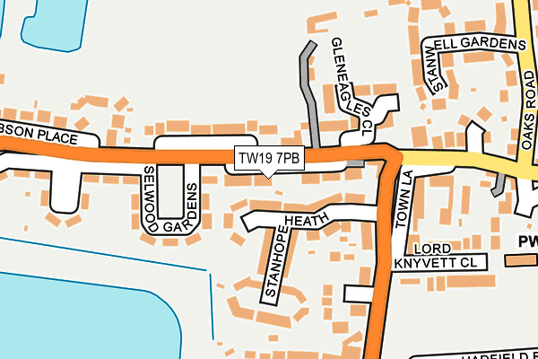 TW19 7PB map - OS OpenMap – Local (Ordnance Survey)