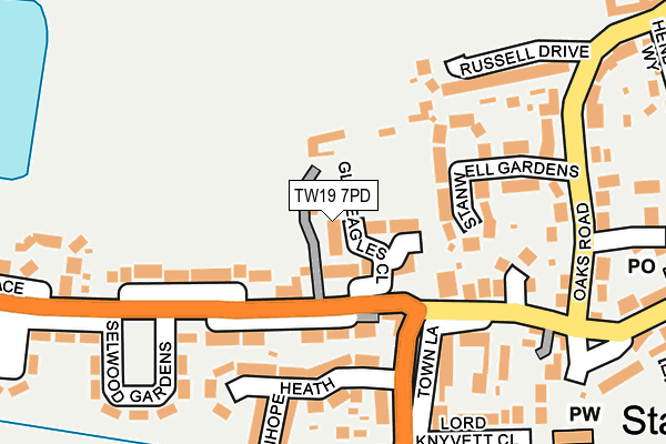 TW19 7PD map - OS OpenMap – Local (Ordnance Survey)