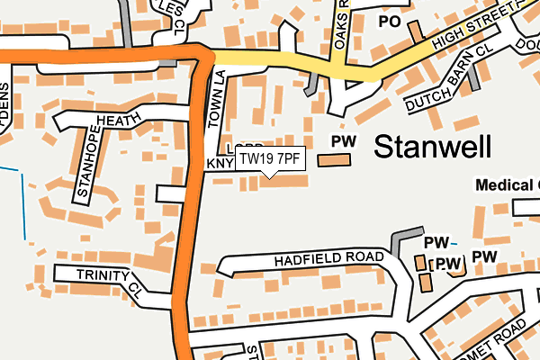 TW19 7PF map - OS OpenMap – Local (Ordnance Survey)