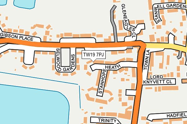 TW19 7PJ map - OS OpenMap – Local (Ordnance Survey)
