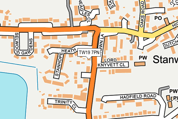 TW19 7PN map - OS OpenMap – Local (Ordnance Survey)