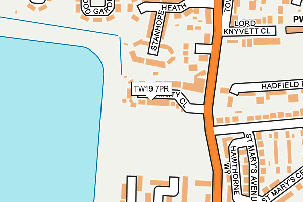 TW19 7PR map - OS OpenMap – Local (Ordnance Survey)
