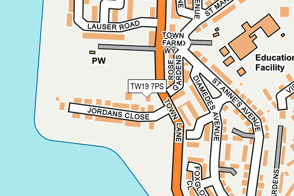 TW19 7PS map - OS OpenMap – Local (Ordnance Survey)
