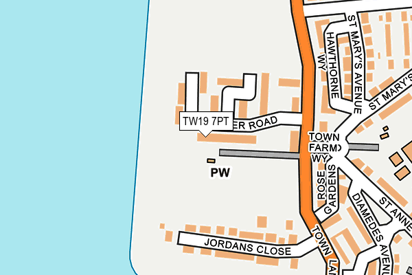 TW19 7PT map - OS OpenMap – Local (Ordnance Survey)