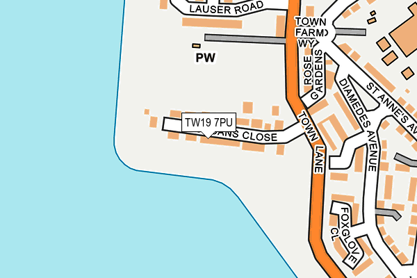 TW19 7PU map - OS OpenMap – Local (Ordnance Survey)
