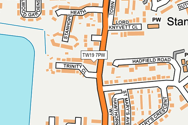 TW19 7PW map - OS OpenMap – Local (Ordnance Survey)