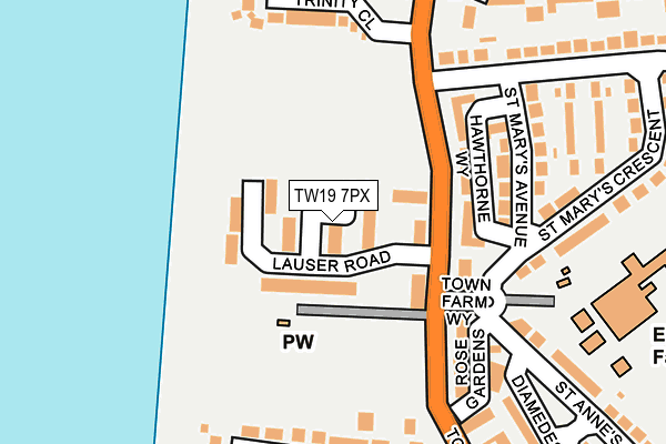 TW19 7PX map - OS OpenMap – Local (Ordnance Survey)
