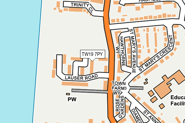 TW19 7PY map - OS OpenMap – Local (Ordnance Survey)