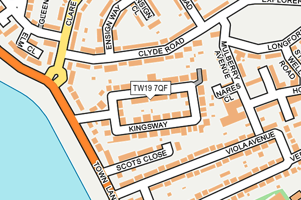 TW19 7QF map - OS OpenMap – Local (Ordnance Survey)