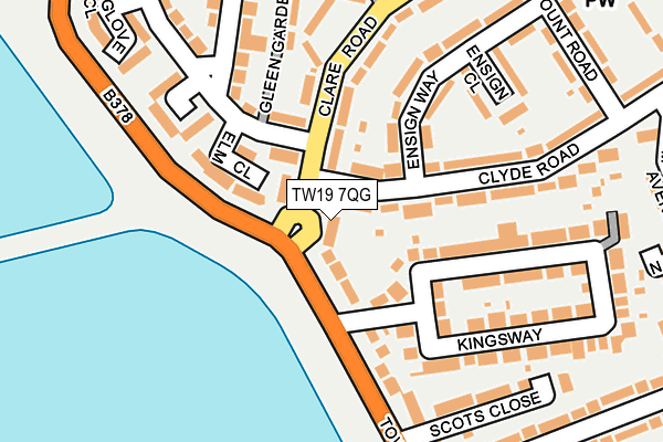 TW19 7QG map - OS OpenMap – Local (Ordnance Survey)