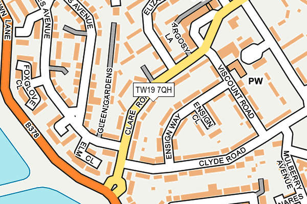 TW19 7QH map - OS OpenMap – Local (Ordnance Survey)