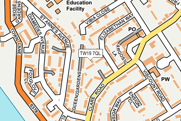 TW19 7QL map - OS OpenMap – Local (Ordnance Survey)