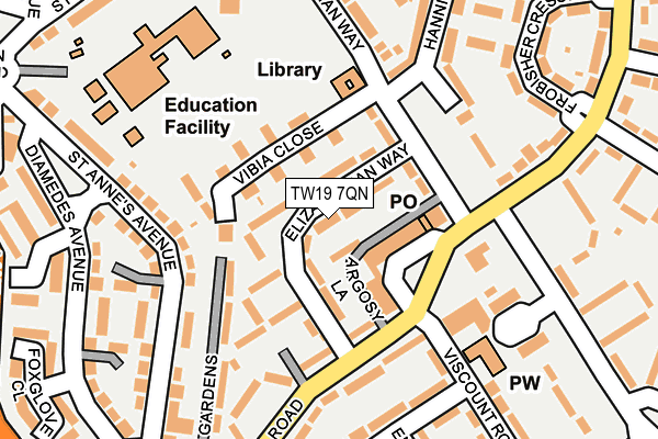 TW19 7QN map - OS OpenMap – Local (Ordnance Survey)