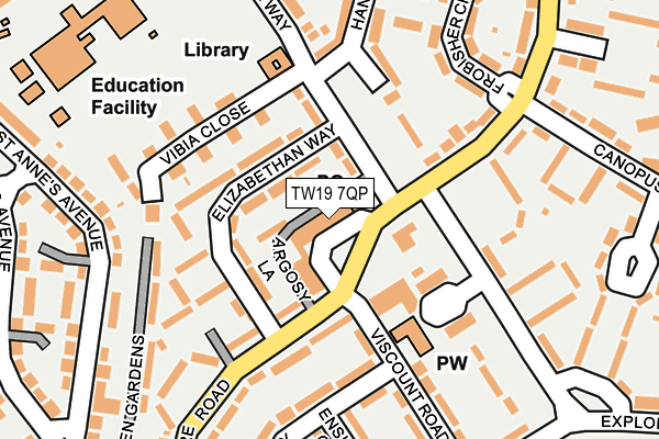 TW19 7QP map - OS OpenMap – Local (Ordnance Survey)