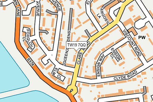 TW19 7QQ map - OS OpenMap – Local (Ordnance Survey)