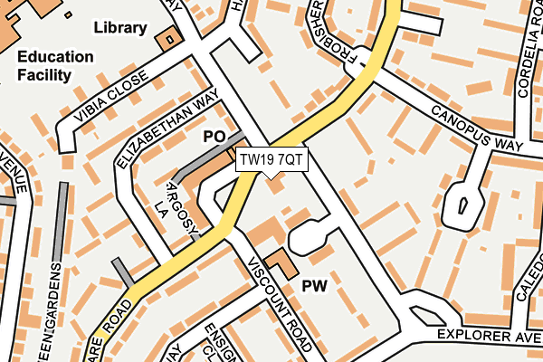 TW19 7QT map - OS OpenMap – Local (Ordnance Survey)