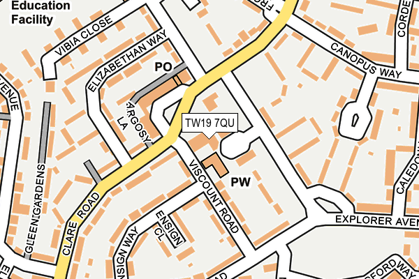 TW19 7QU map - OS OpenMap – Local (Ordnance Survey)