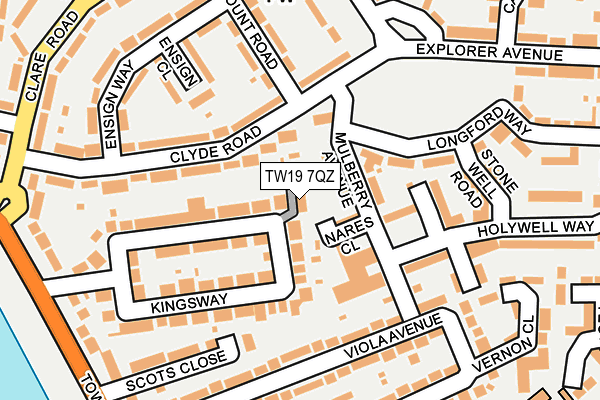 TW19 7QZ map - OS OpenMap – Local (Ordnance Survey)