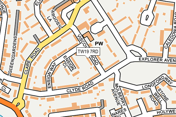TW19 7RD map - OS OpenMap – Local (Ordnance Survey)