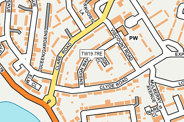 TW19 7RE map - OS OpenMap – Local (Ordnance Survey)