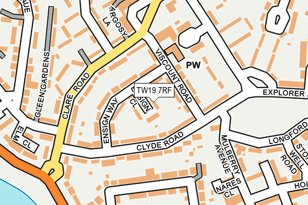 TW19 7RF map - OS OpenMap – Local (Ordnance Survey)